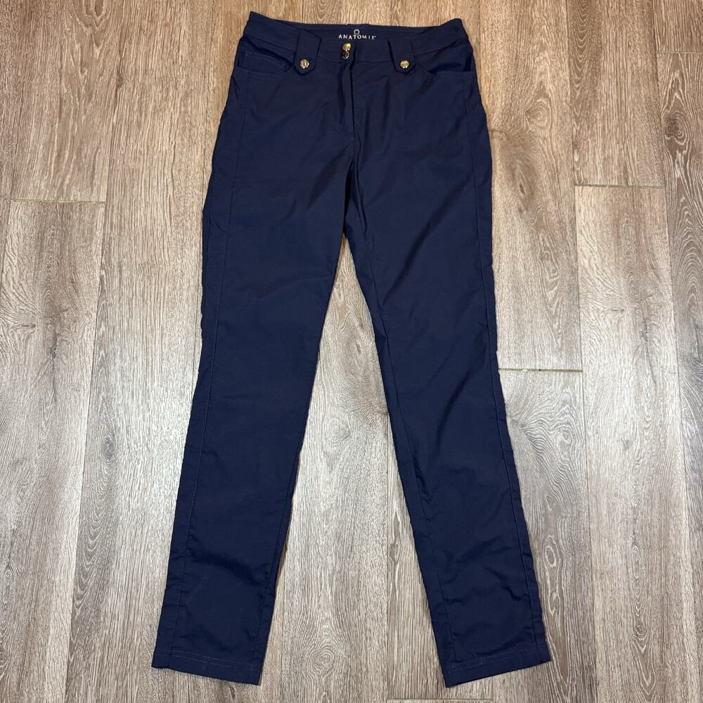 Anatomie Skyler Travel Pants Women Blue Slim Fit Stretch Lightweight Mid Rise M